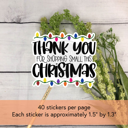 Thank You for Shopping Small This Christmas Packaging Sticker