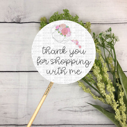 Thank You for Shopping with Me Packaging Sticker, Spring Theme