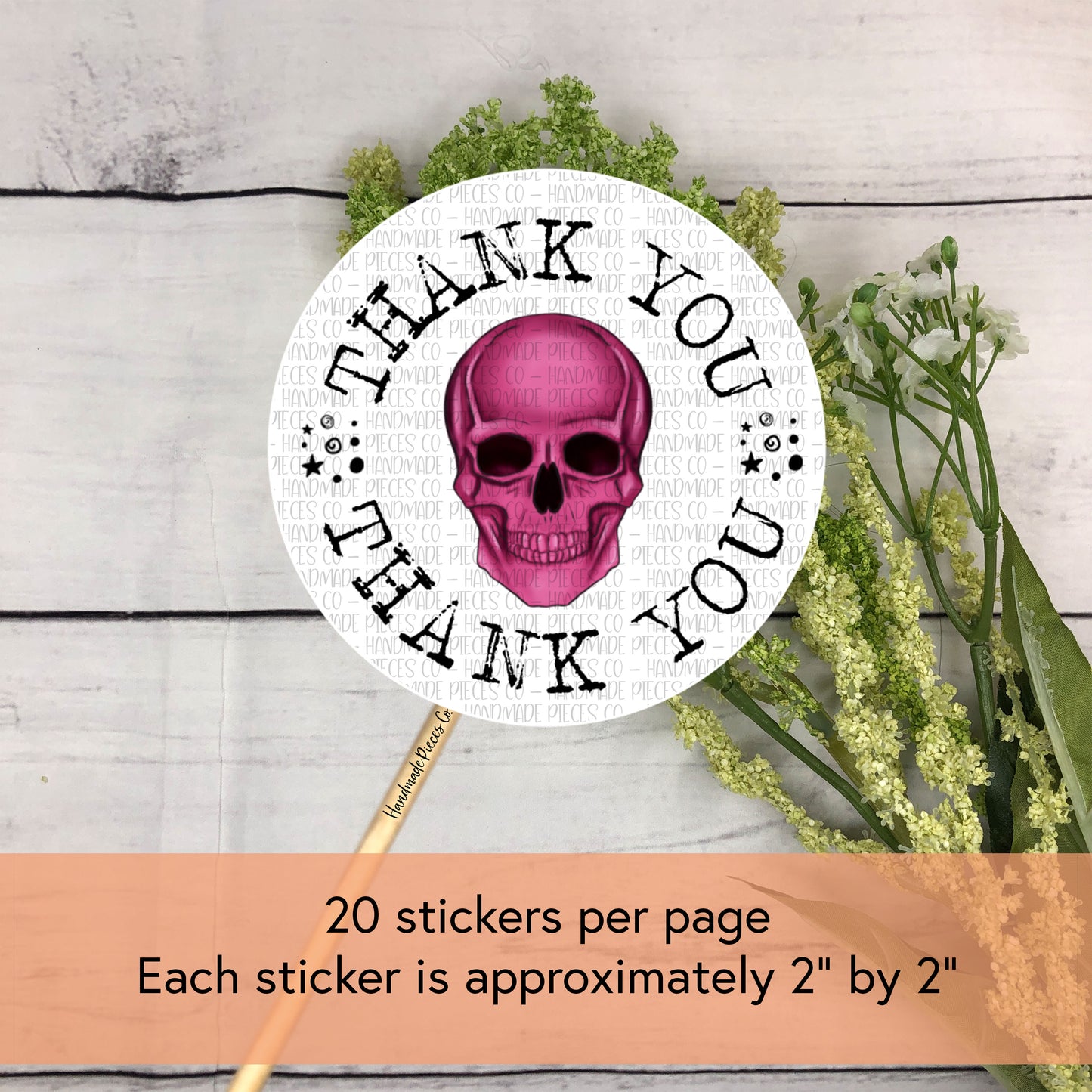 Thank You, Skull - Packaging Sticker, Rebel Theme