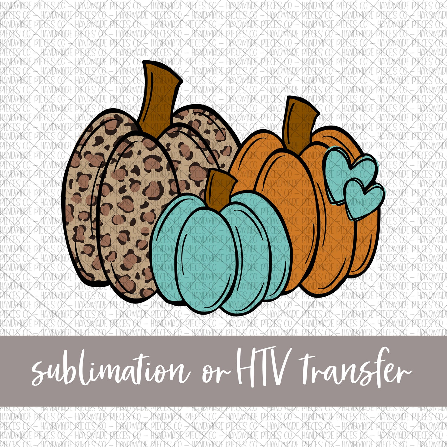 Pumpkin Trio,  Leopard - Sublimation or HTV Transfer