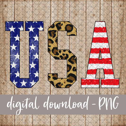 USA, Stars Leopard Stripes - Digital Download