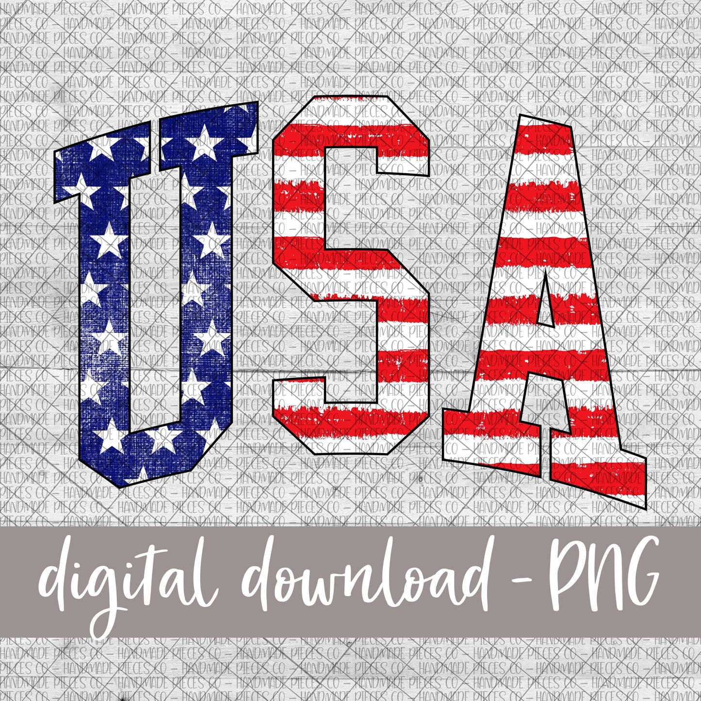 USA, Stars and Stripes, Curved - Digital Download