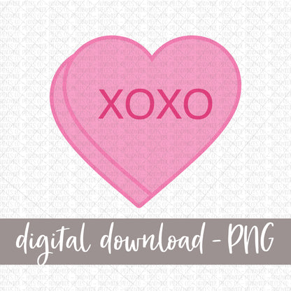 XOXO Candy Heart, Pink - Digital Download