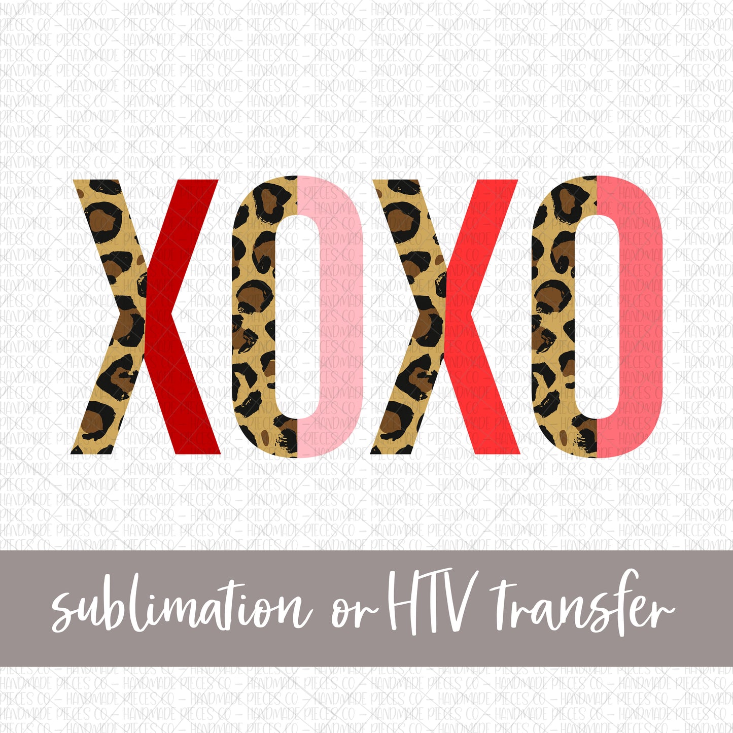 XOXO, Leopard Split Pink - Sublimation or HTV Transfer