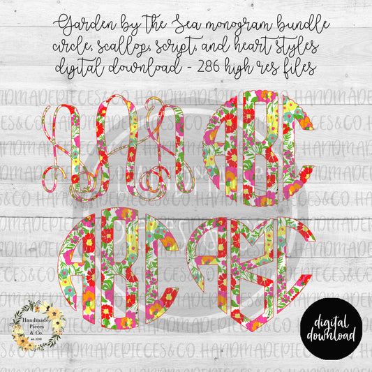 Garden By The Sea Monogram - Multiple Styles - Digital Download