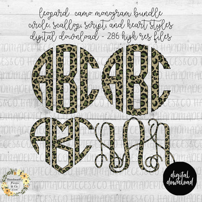 Leopard Camo Monogram - Multiple Styles - Digital Download