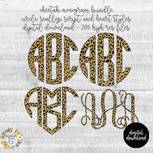 Cheetah Monogram - Multiple Styles - Digital Download