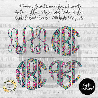 Crown Jewels Monogram - Multiple Styles - Digital Download