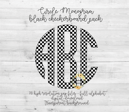 Checkerboard Monogram - Multiple Styles - Digital Download