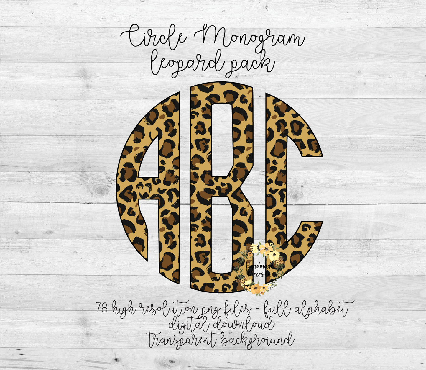 Leopard Monogram - Multiple Styles - Digital Download