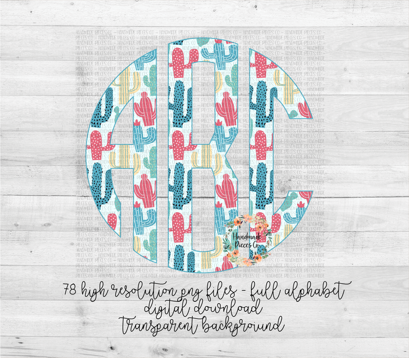 Cactus, Boho Monogram - Multiple Styles - Digital Download