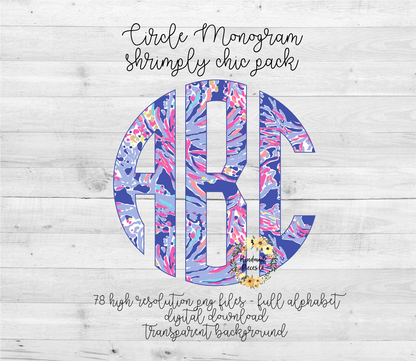 Shrimply Chic Monogram - Multiple Styles - Digital Download