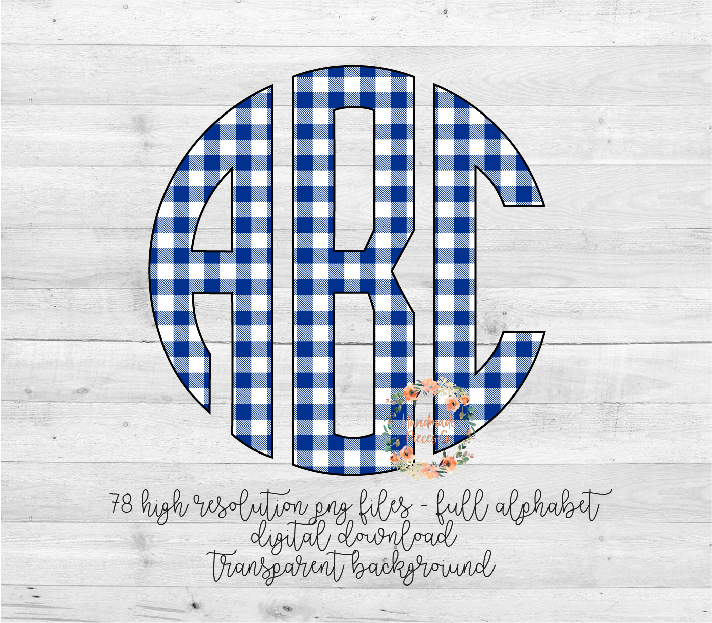 Buffalo Plaid, White and Blue - Multiple Styles - Digital Download