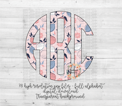 Pink Lemonade Monogram - Multiple Styles - Digital Download