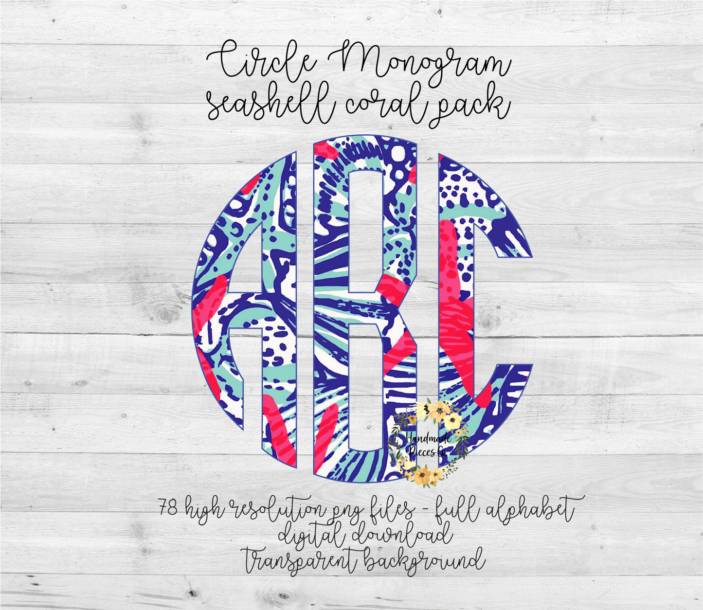 Seashelll Monogram - Multiple Styles - Digital Download