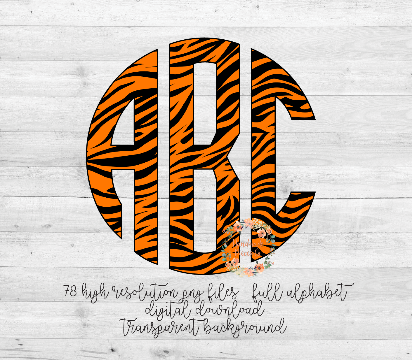 Tiger Monogram - Multiple Styles - Digital Download