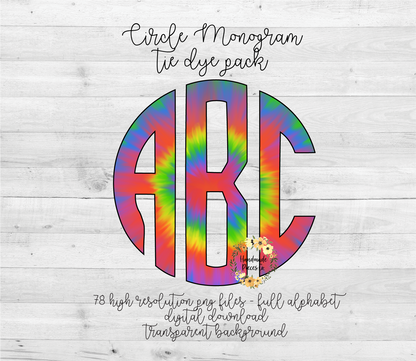 Tie Dye Monogram - Multiple Styles - Digital Download