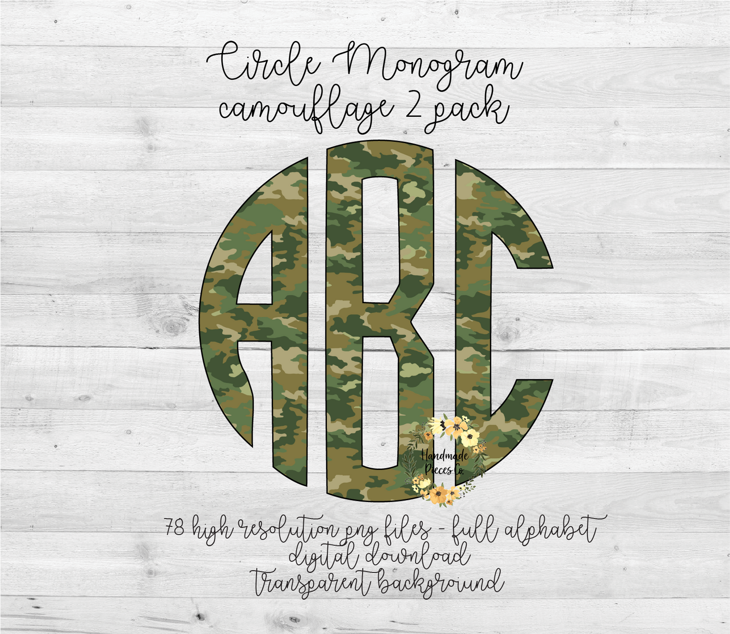 Camouflage 2 Monogram - Multiple Styles - Digital Download