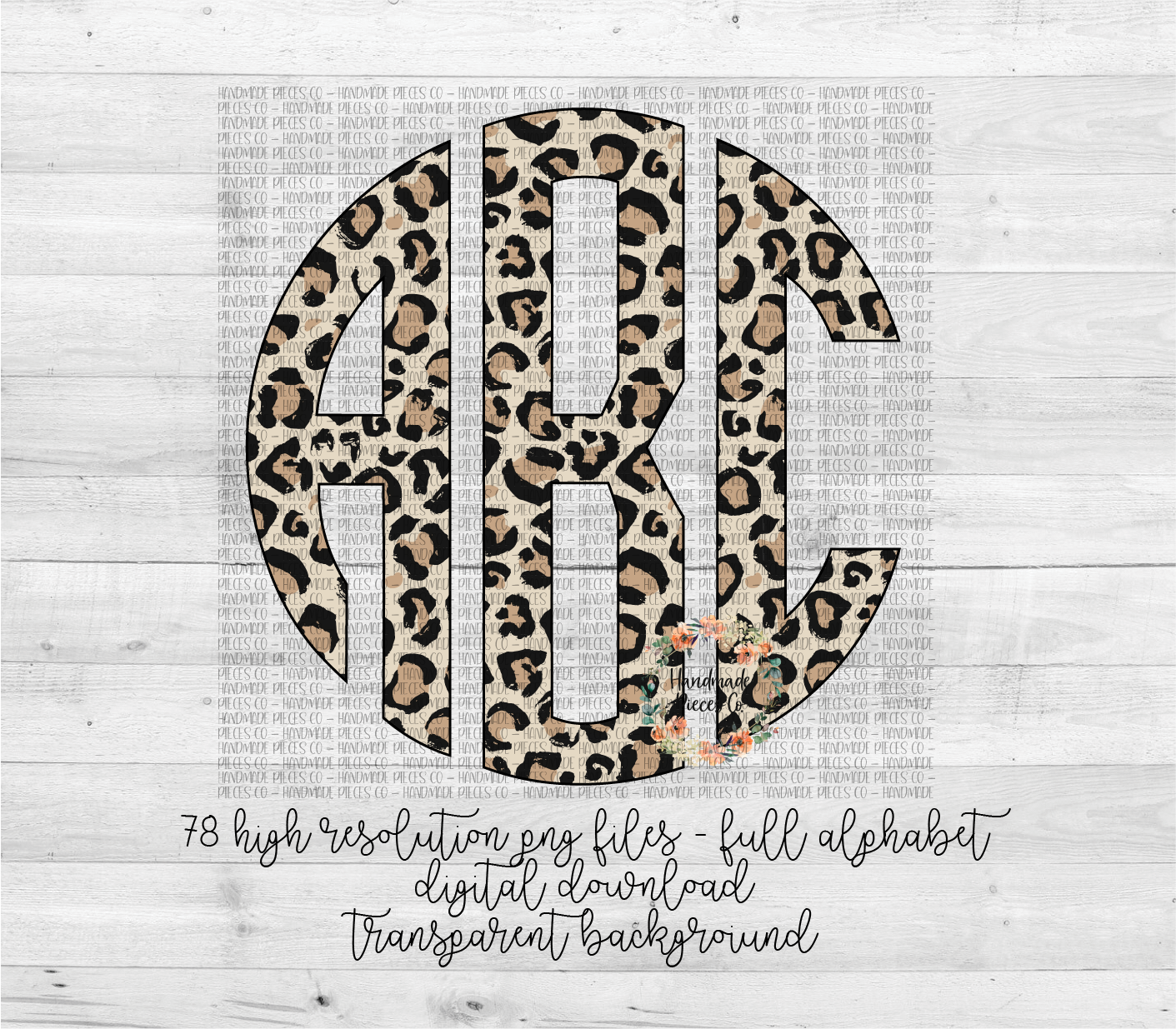 Leopard, Light Monogram - Multiple Styles - Digital Download