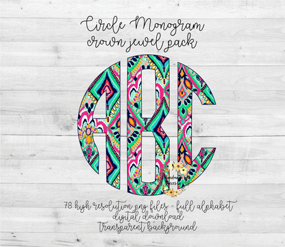 Crown Jewels Monogram - Multiple Styles - Digital Download