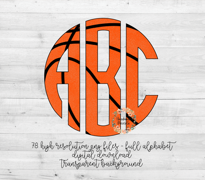 Basketball Monogram - Multiple Styles - Digital Download