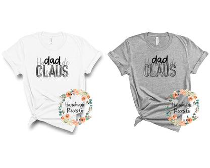 Dad Claus, White Black Buffalo Plaid - Sublimation or HTV Transfer