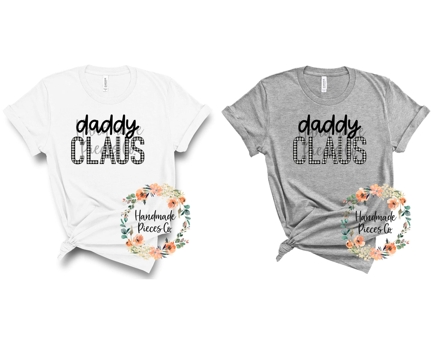 Daddy Claus, White Black Buffalo Plaid - Sublimation or HTV Transfer