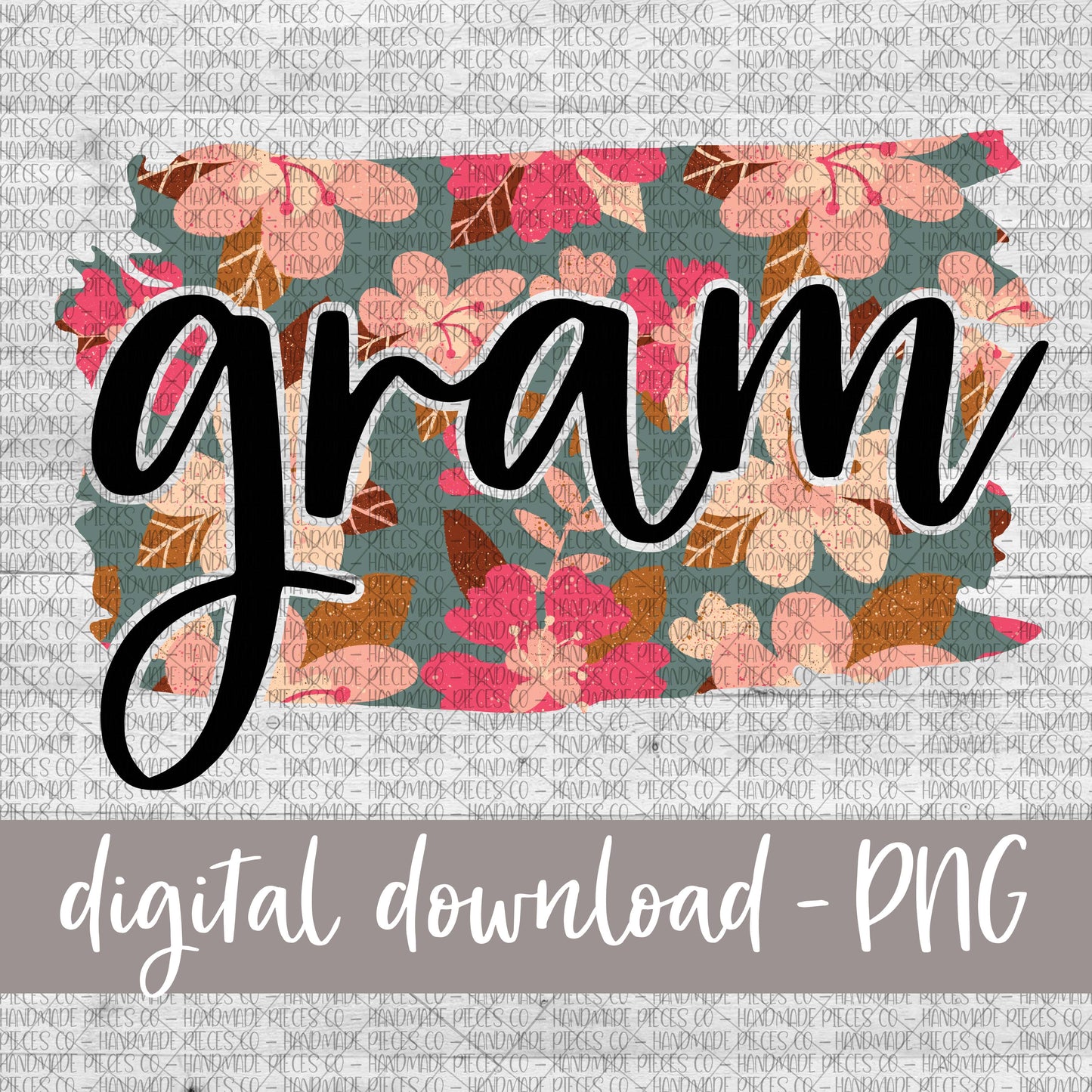 Gram Brushstroke, Floral 8 - Digital Download