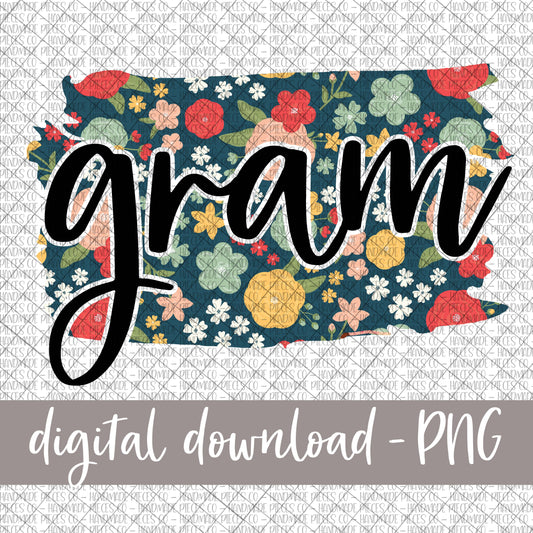 Gram Brushstroke, Floral 6 - Digital Download