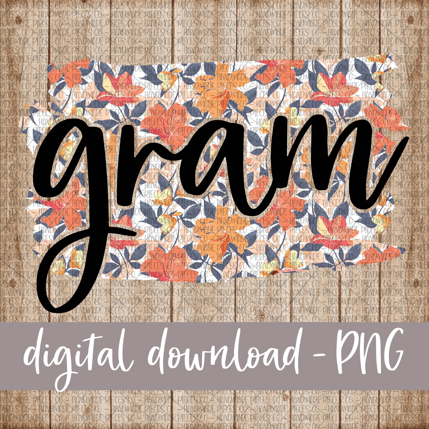 Gram Brushstroke, Floral 7 - Digital Download