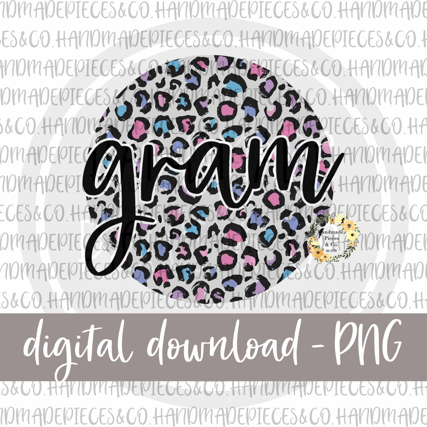 Gram Round, Leopard Spring Pastel - Digital Download