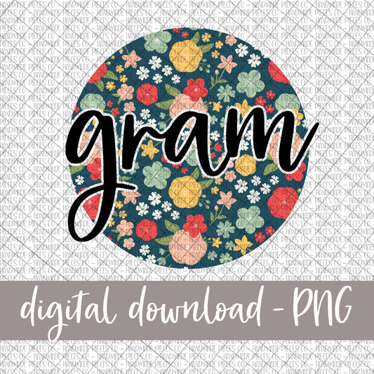 Gram Round, Floral 6 - Digital Download