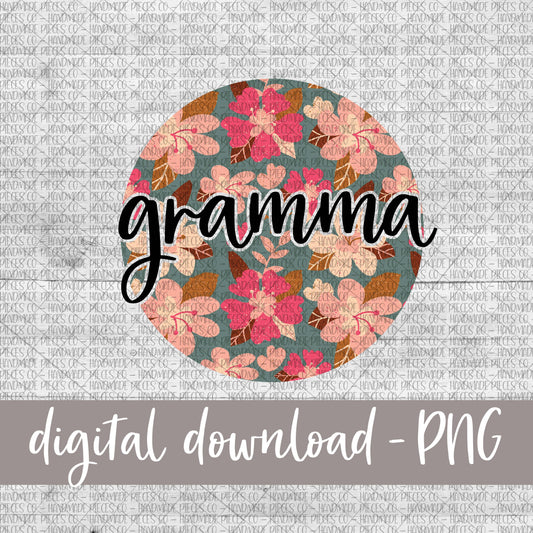 Gramma Round, Floral 8 - Digital Download