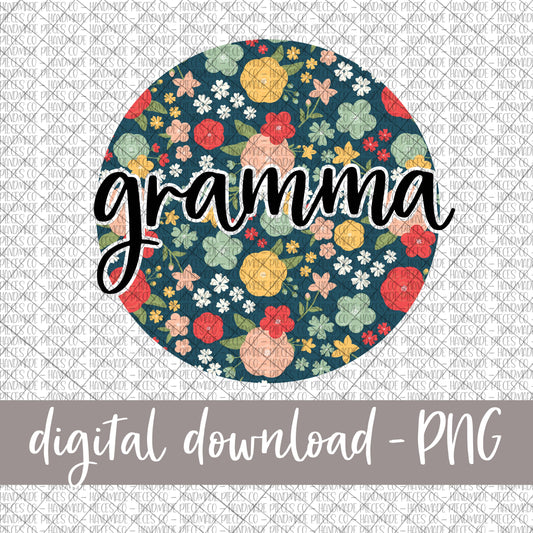 Gramma Round, Floral 6 - Digital Download