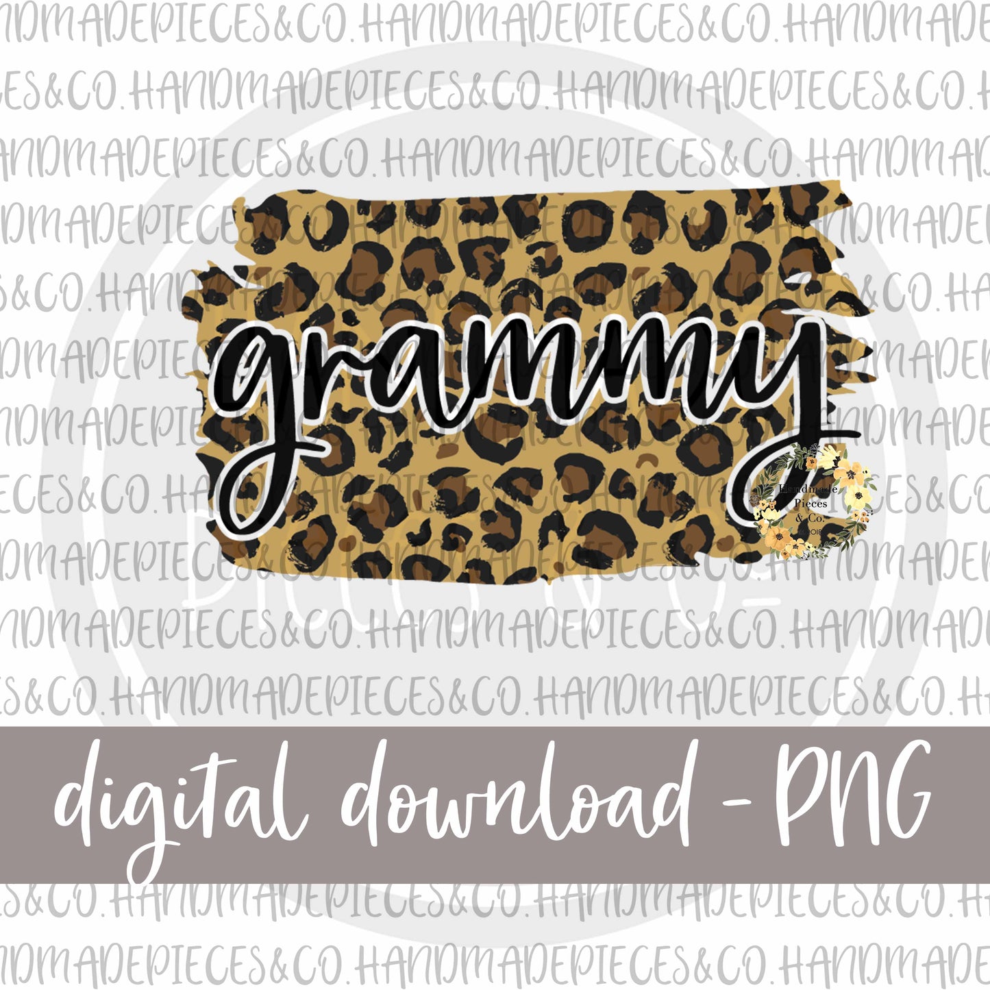 Grammy Brushstroke, Leopard - Digital Download