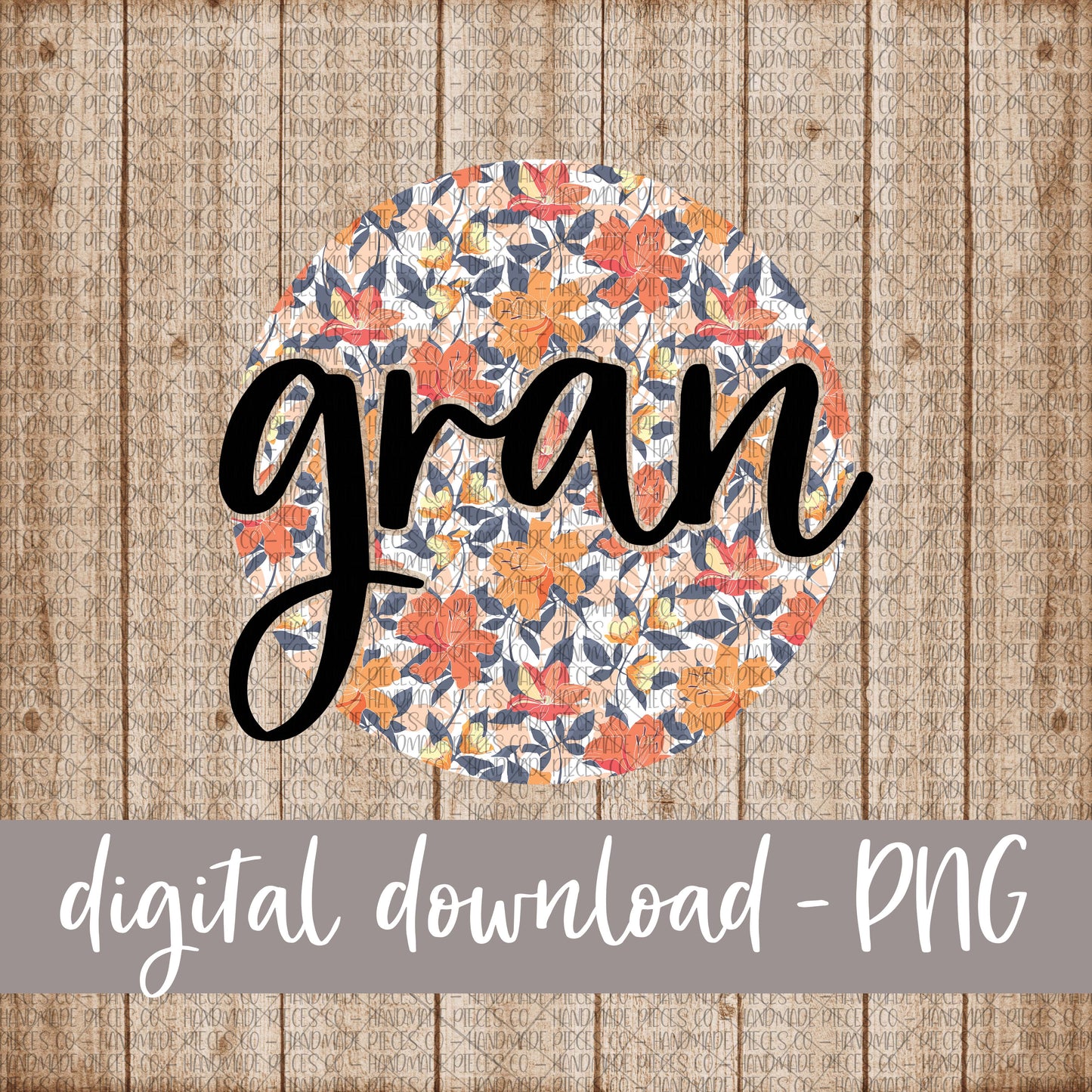 Gran Round, Floral 7 - Digital Download