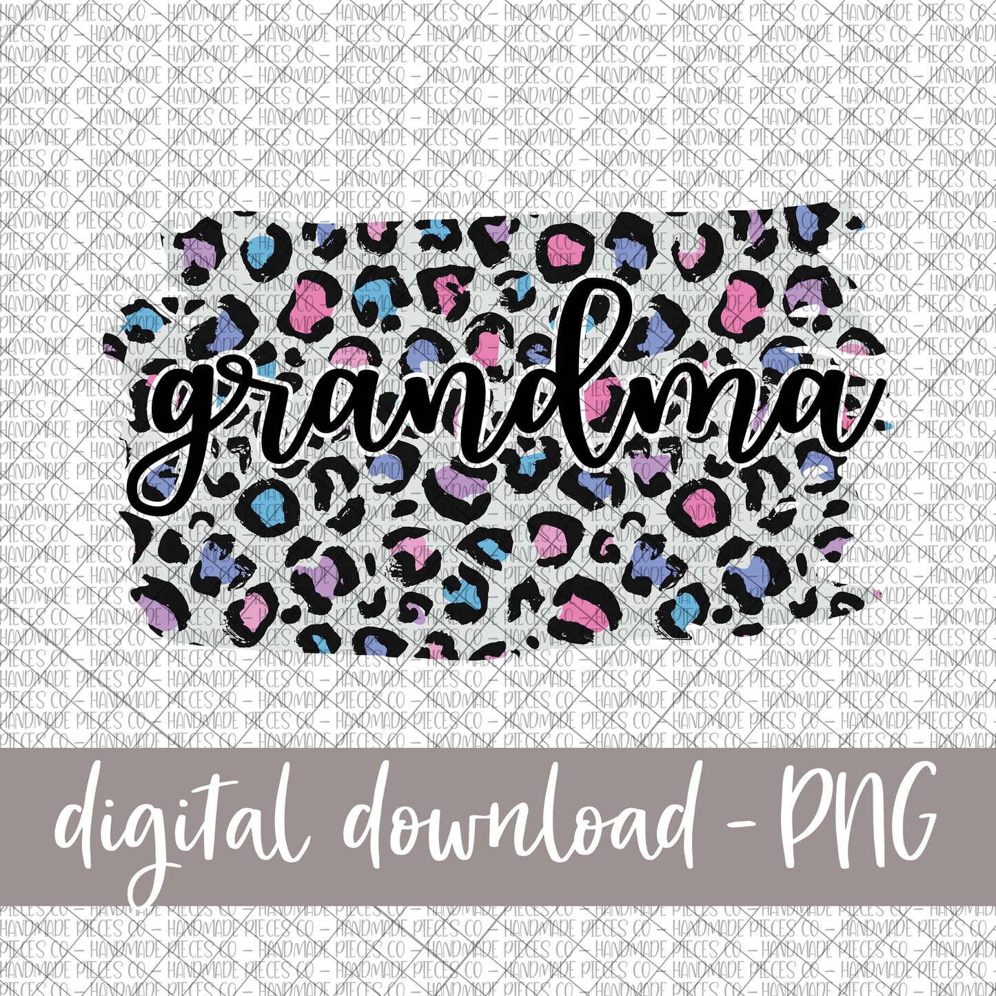 Grandma Brushstroke, Leopard Spring Pastel - Digital Download