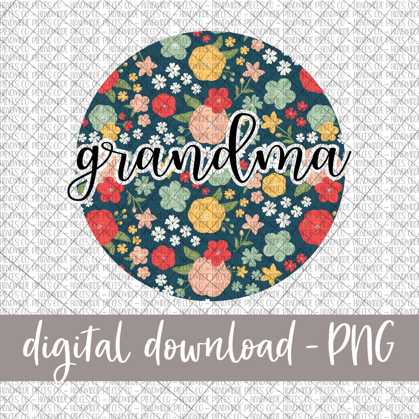 Grandma Round, Floral 6 - Digital Download