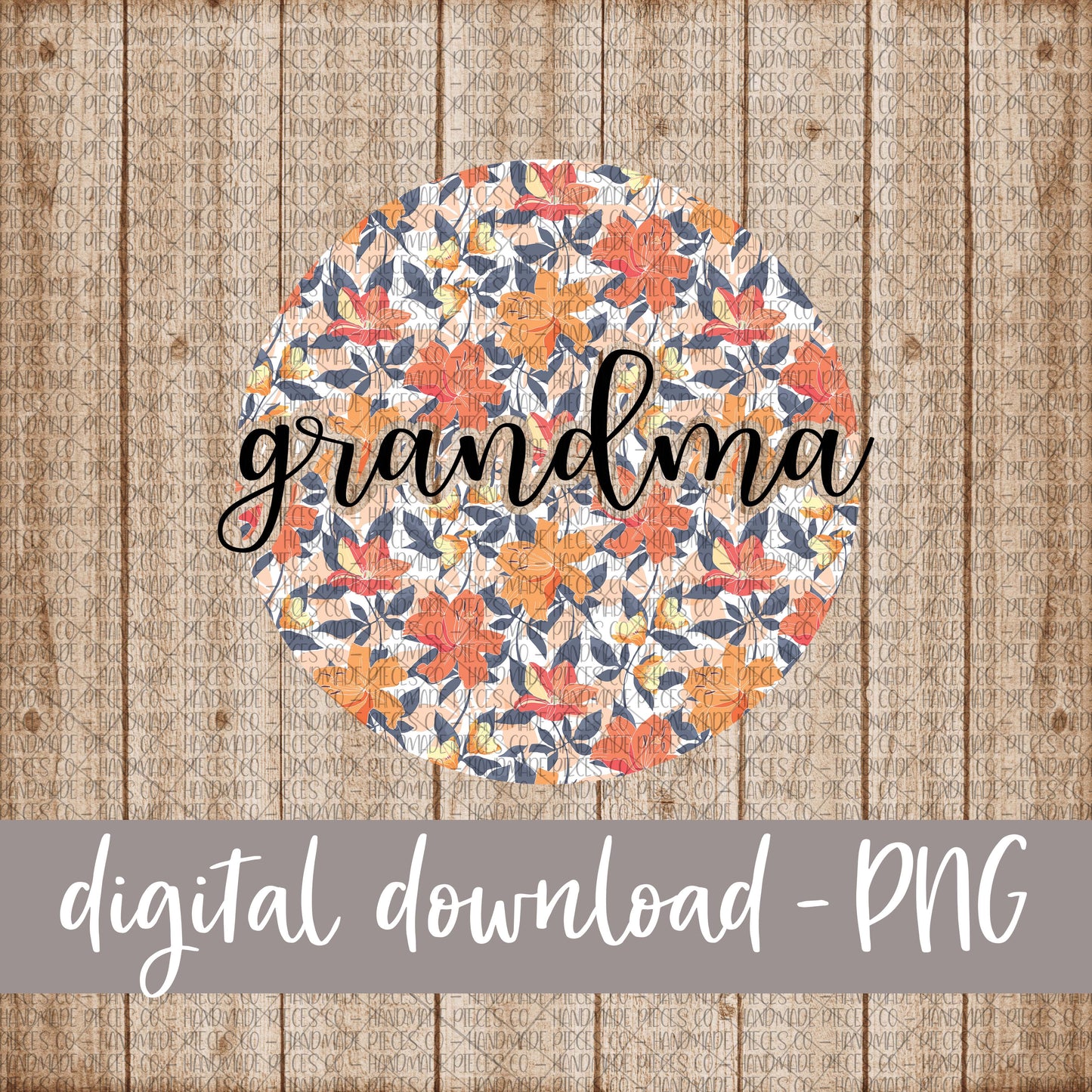 Grandma Round, Floral 7 - Digital Download