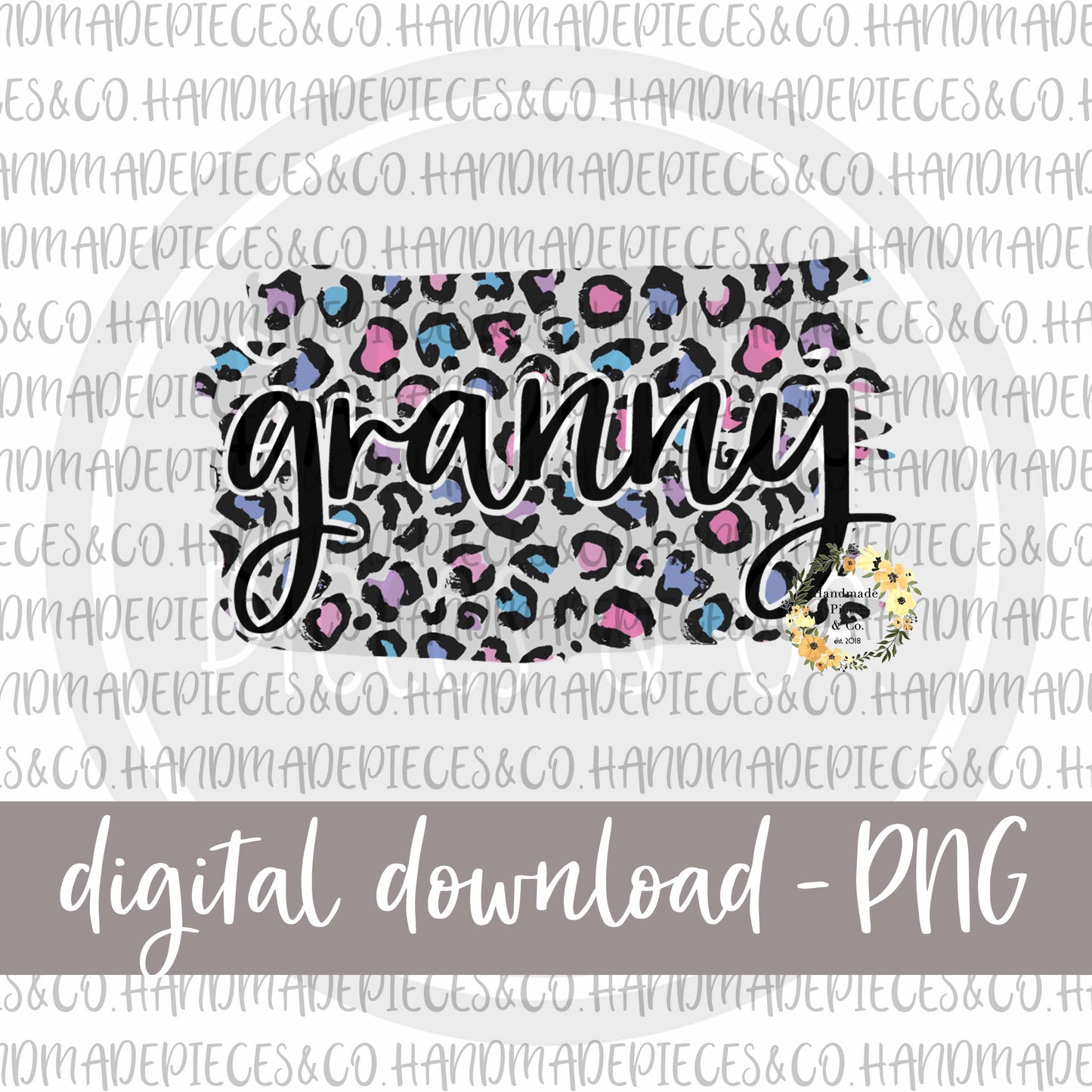 Granny Brushstroke, Leopard Spring Pastel - Digital Download