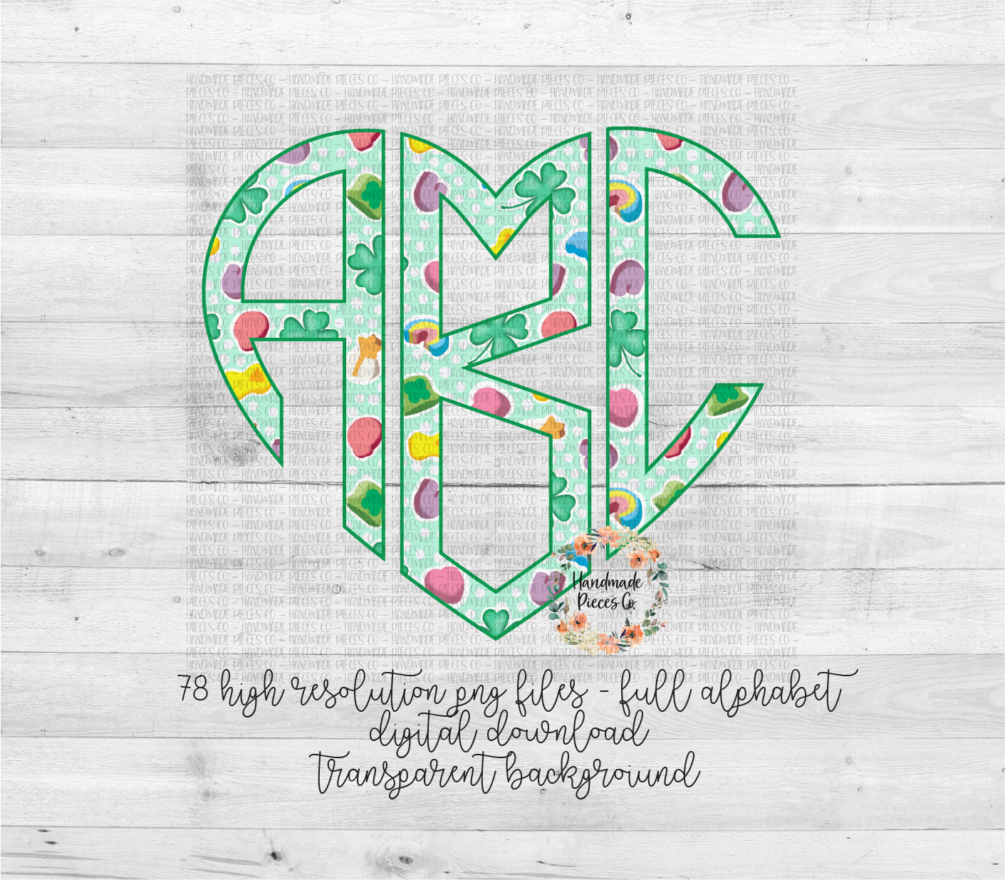 Lucky Charm Monogram, Version 2 - Multiple Styles - Digital Download