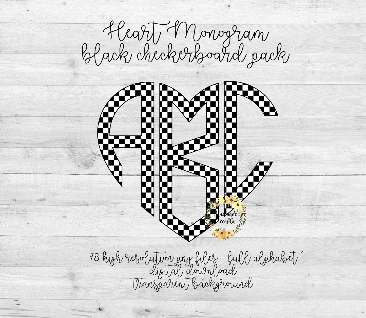 Checkerboard Monogram - Multiple Styles - Digital Download