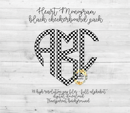 Checkerboard Monogram - Multiple Styles - Digital Download