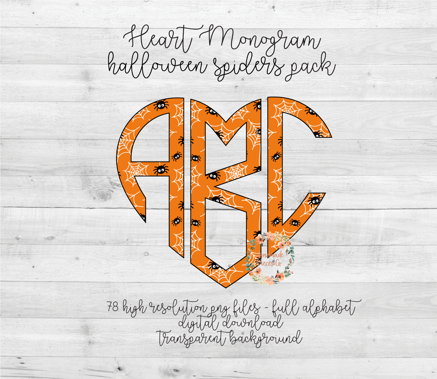 Halloween Spiders Monogram - Multiple Styles - Digital Download