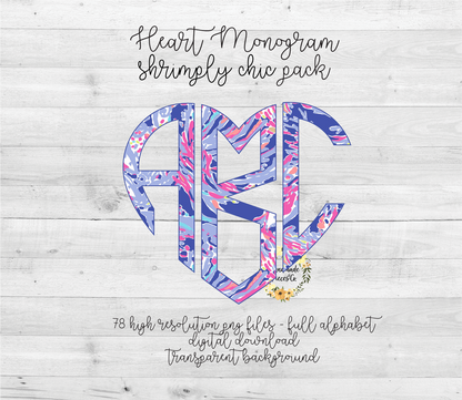 Shrimply Chic Monogram - Multiple Styles - Digital Download