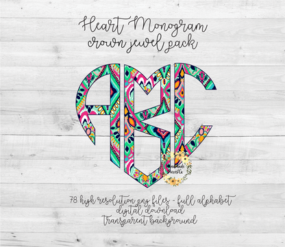 Crown Jewels Monogram - Multiple Styles - Digital Download