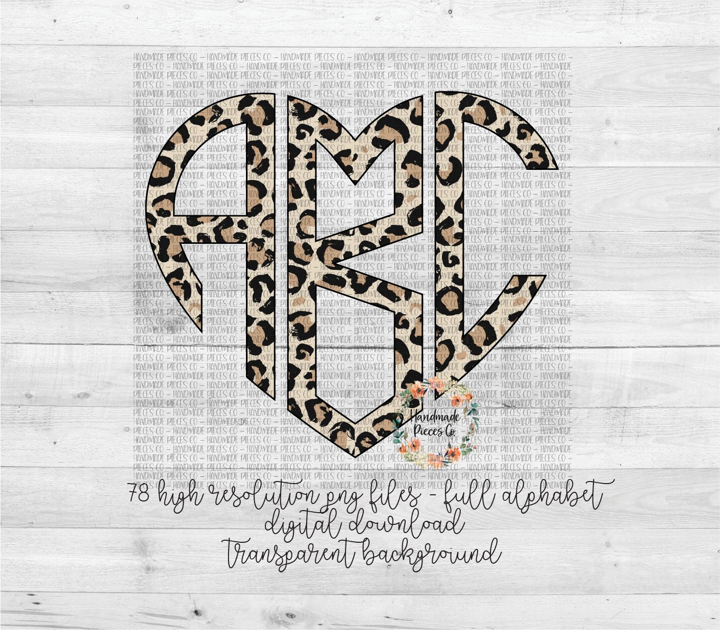 Leopard, Light Monogram - Multiple Styles - Digital Download