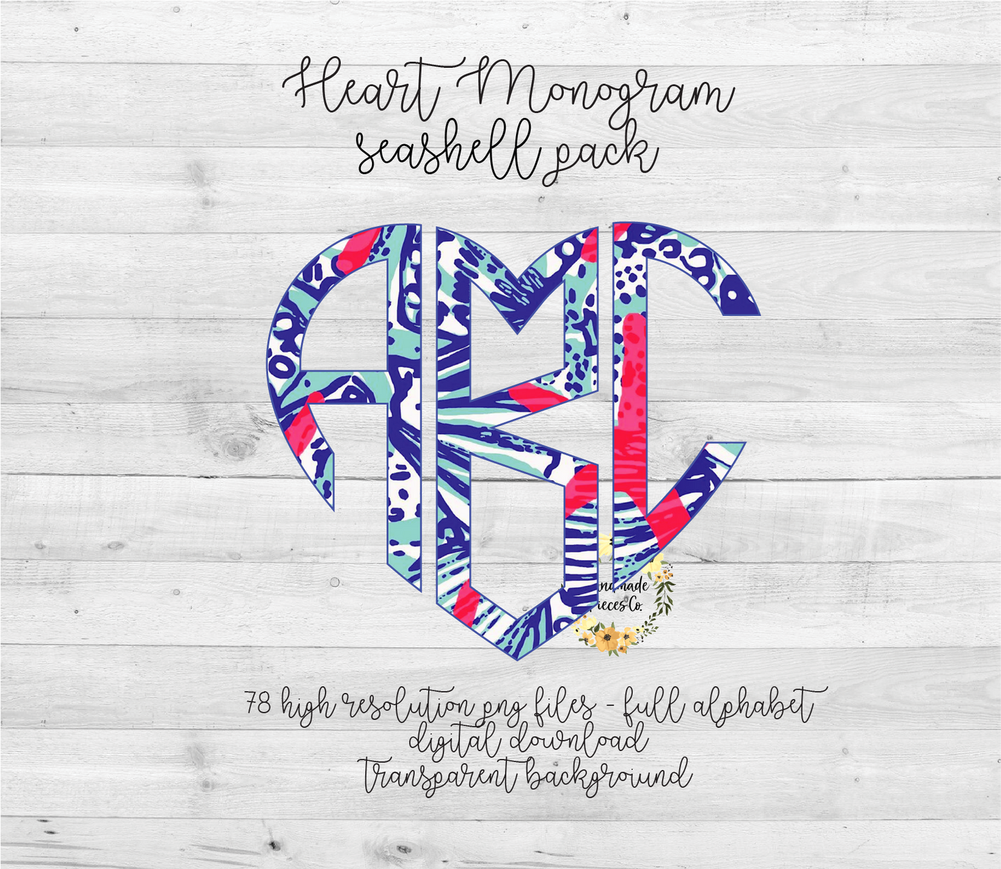 Seashelll Monogram - Multiple Styles - Digital Download