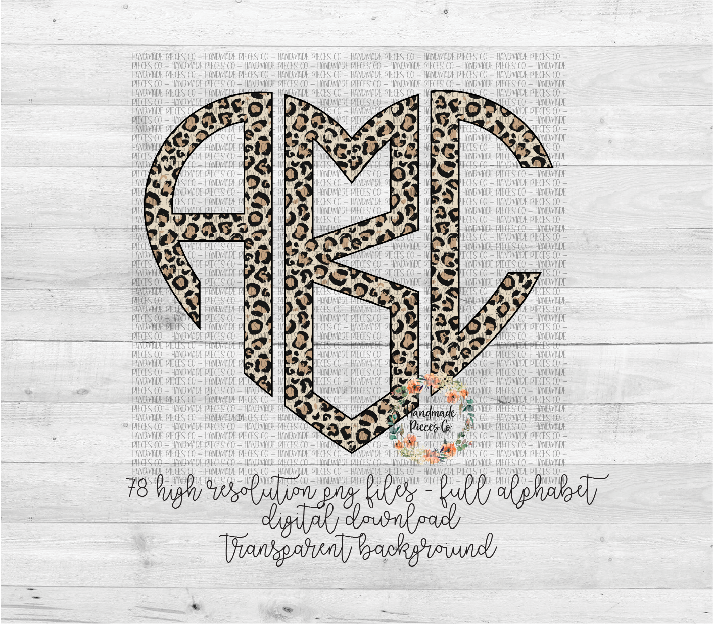 Leopard, Light Monogram, Small Print - Multiple Styles - Digital Download