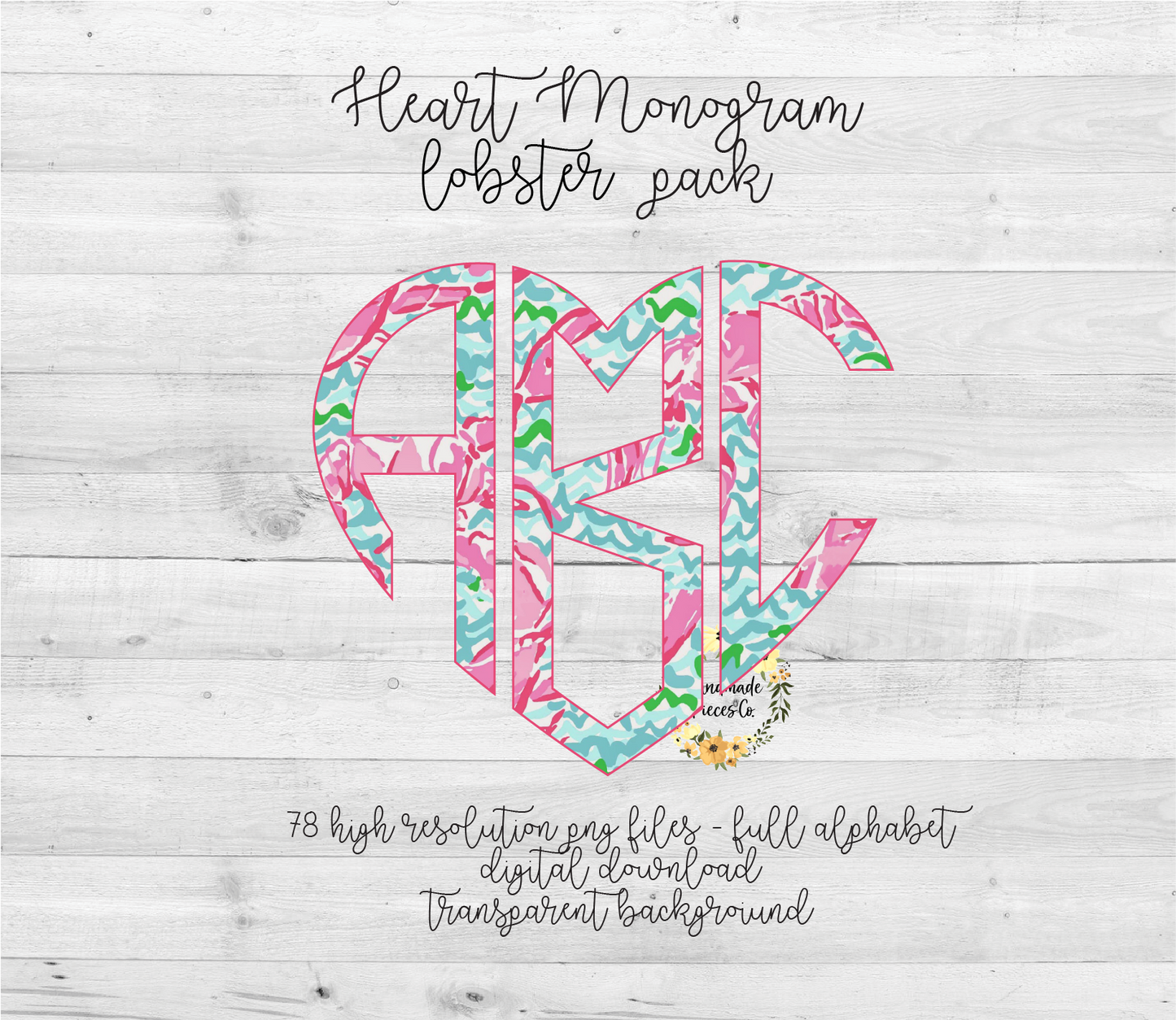 Lobster Monogram - Multiple Styles - Digital Download